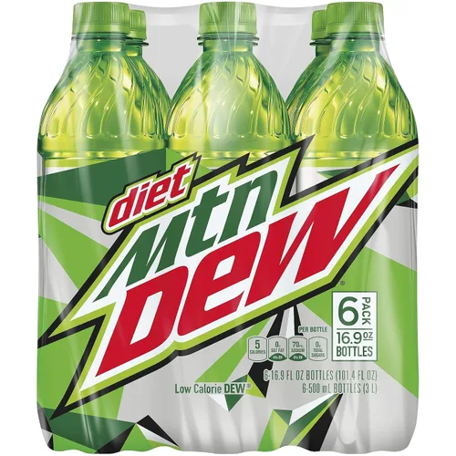 Vista 5 de Diet Mountain Dew, botellas de 12 onzas líquidas, paquete de 8