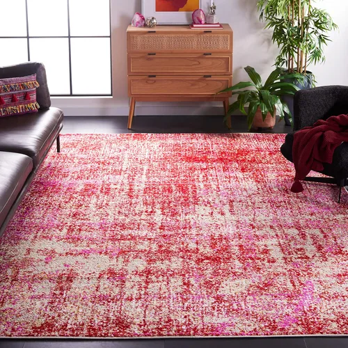 Vista 18 de SAFAVIEH Adirondack Collection - Alfombra de pasillo de 2 pies 1 pulgada x 8 pies, beige y pizarra, diseño abstracto moderno, no desprende pelusa