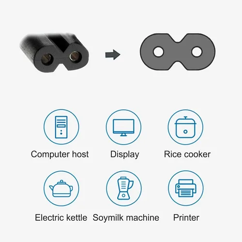Vista 4 de Enchufe de cable de alimentación de CA compatible con MEDELA Symphony Extractor de leche 110V #9280043