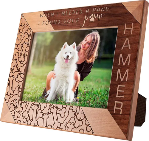 Vista 3 de Memorial personalizado para mascotas 4x6, marco de fotos personalizado para mascotas para gatos y perros - marco de fotos de madera - marco