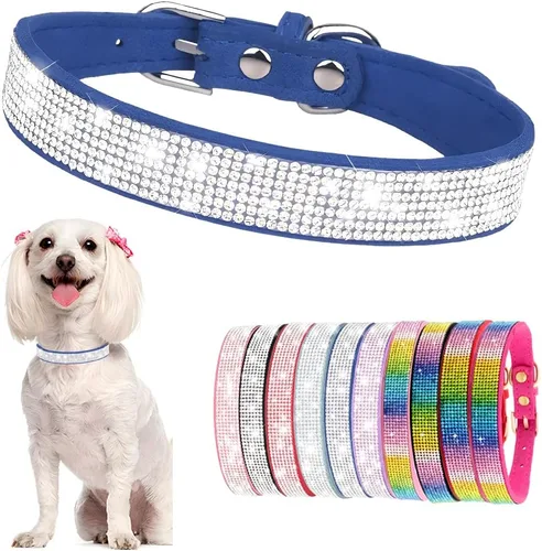 Vista 7 de Hotlion Collar de Perro con Diamantes de Imitación y Cristales, Collar Bonito y Deslumbrante de Cuerpo de Diamante para Cachorros, Gatito, Mascotas