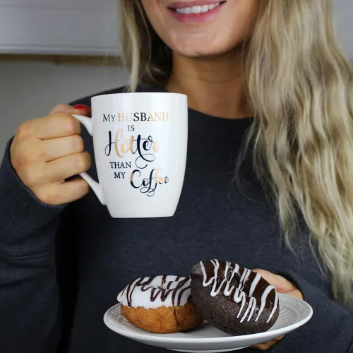 Vista 3 de Lillian Rose Taza de café Funny My Husband is Hotter than my Coffee