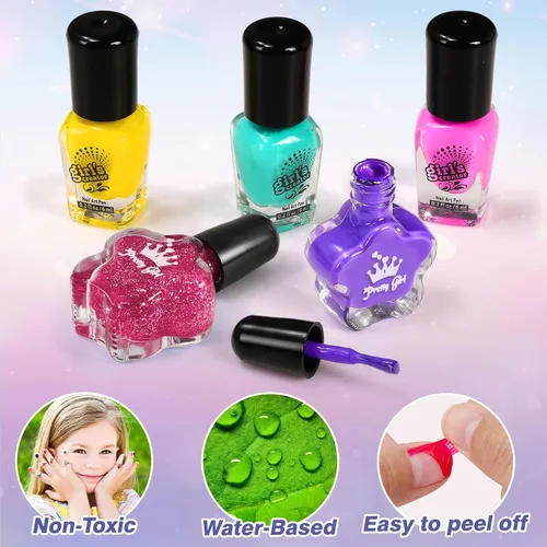 Vista 7 de Juego de spa de pies y uñas para niños, kit de día de spa para niñas, bañera de masaje de pies y secador de uñas, juguetes de manicura, pedicura