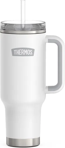 Vista 11 de THERMOS Taza Portavasos de Acero Inoxidable - 40 Onzas, Verde Alpino - Vaso Térmico con Tapa y Popote, Además de Cierre Deslizante Resistente a Fugas