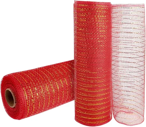 Vista 24 de 2 rollos de cinta de malla verde manzana decorativa de 10 pulgadas x 30 pies, rollos de malla de poli verde lima para suministros de corona DIY
