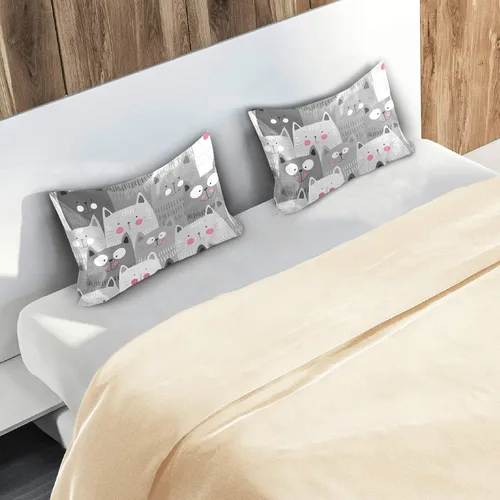 Vista 9 de Fundas de almohada de satén con diseño de gato transpirable para cabello y piel, sin cremallera, con cierre de sobre para sofá cama, tamaño estándar