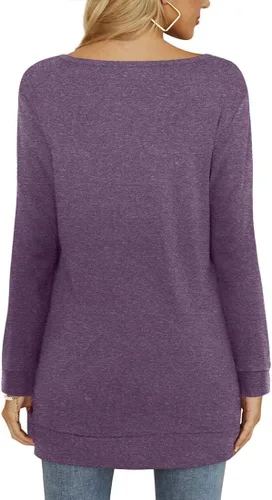 Vista 3 de Womens Winter Casual Tunic Tops Long Sleeve Blouse Fall Crewneck Pullover Fashion Sweatshirt