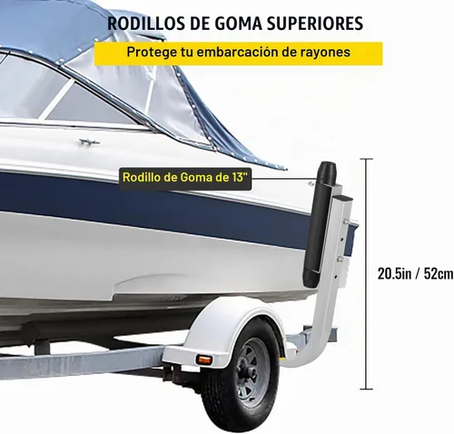 Vista 6 de VEVOR Boat Trailer Guide, 22"-60" Adjustable Design Trailer Guide Poles, 2PCS Rustproof Steel Trailer Guide, for Ski Boat, Fishing Boat