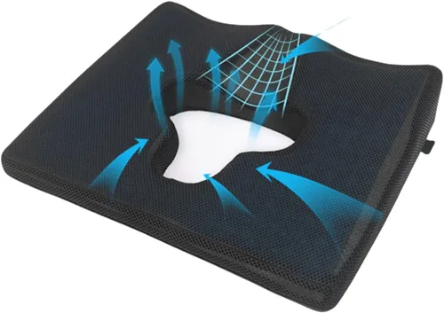 Vista 12 de TITA-DONG Cojín antiescaras para respirar, material de fibra, cojines para úlceras de decúbito para trasero, apertura en forma de T, diseño de Azul