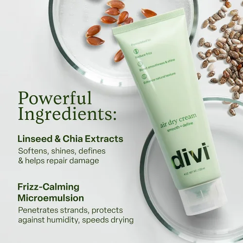 Vista 3 de divi Air Dry Cream for Curly & Wavy Hair Reduces Frizz by 84% 4 oz