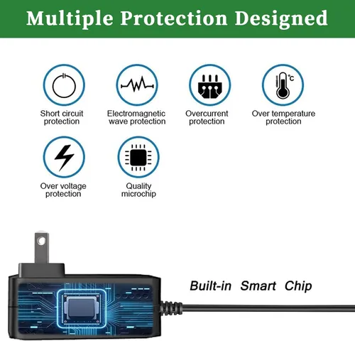 Vista 6 de Adaptador de fuente de alimentación de 9 V, 2 A, CA 100-240 V a CC 9 V, certificado UL, compatible con 9 voltios, 2 A, 1.5 A, 1 A, 0.5 A, 2000 mA