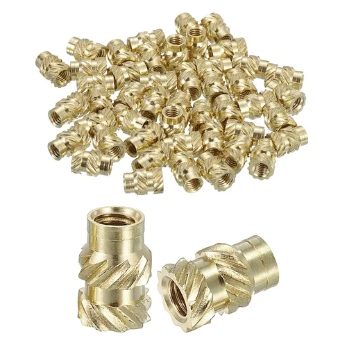 Vista 37 de uxcell Tuercas de inserción moleteadas, 100 piezas M1 x 1.5mm L x 2mm DE 3D Impresión de latón Tuercas de inserción roscadas hembras Insertos
