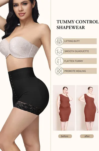 Vista 6 de SHAPSHE Faja moldeadora para mujer, pantalones cortos con control de abdomen, moldeadores de cuerpo, cintura alta, levantadores de glúteos, muslos