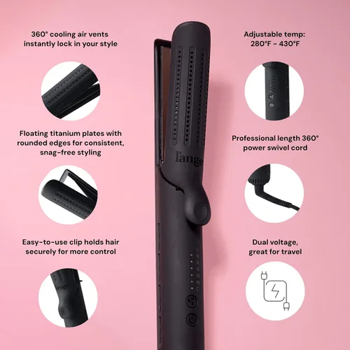 Vista 3 de L'ANGE HAIR Le Duo Estilizador Estándar de Flujo de Aire 360° Varita Rizadora 2 en 1 y Plancha Plana de Titanio Alisadora de Cabello Rizador