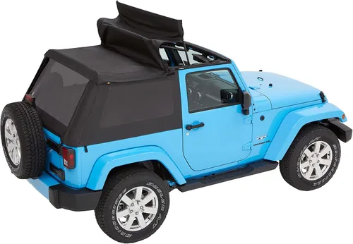 Vista 12 de Bestop 56852-35 Toldo de diamante negro Trektop para Jeep Wrangler JK 2 puertas 2007-2018