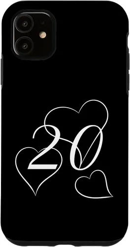 Vista 5 de iPhone 15 Vintage 20 years old with three big hearts Case