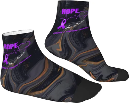 Vista 3 de Hope For A Cure Hodgkin S Lymphoma Awareness Ankle Socks Winter Low Cut Sports Warm Breathable Comfort Casual Socks For Mens And Womens