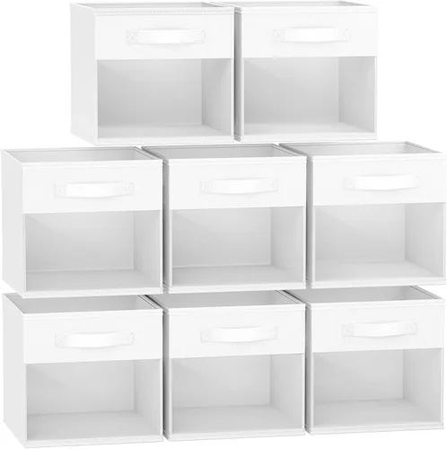 Vista 11 de DIMJ Cubo de almacenamiento, 6 paquetes de contenedores plegables con asas, contenedores de tela para organización, cubos organizadores