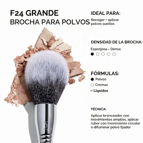 Vista 3 de Sigma Beauty F24 All-Over Powder™ - Cepillo de maquillaje, cabeza redondeada grande