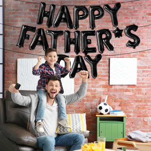 Vista 5 de Katchon, Globo de feliz día del padre – 16 pulgadas Cartel de feliz día del padre para decoraciones del día del padre Cartel del día del padre
