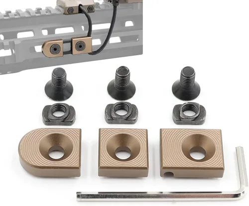 Vista 5 de Mlok Weapon - Guías de cables de interruptor de presión láser y luz de aluminio, paquete de 3, negro/bronceado