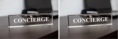 Vista 8 de Concierge 2 x 8 pulgadas acrílico negro - Accesorios de escritorio de oficina Decoración