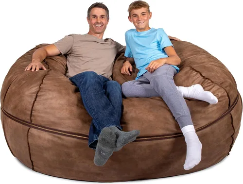 Vista 62 de Big Joe Fuf Silla Puf de Espuma de 5 Pies de Tamaño Extra Grande con Funda Extraíble para Niños, Adolescentes, Adultos, Onyx Lenox, Poliéster Tejido