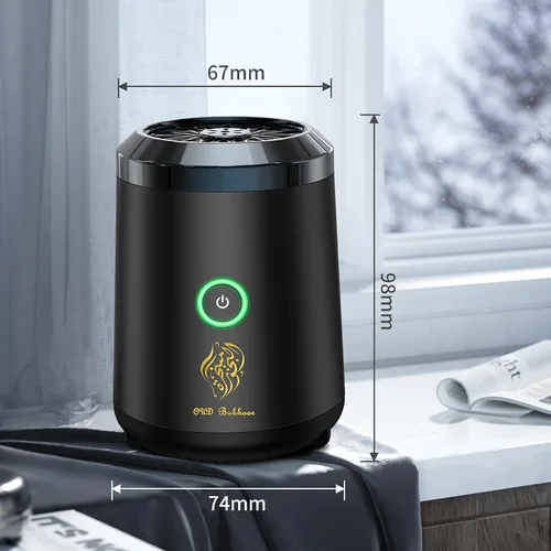 Vista 4 de Quemador de incienso electrónico inteligente portátil recargable por USB, quemador de incienso eléctrico, soporte de incienso musulmán árabe