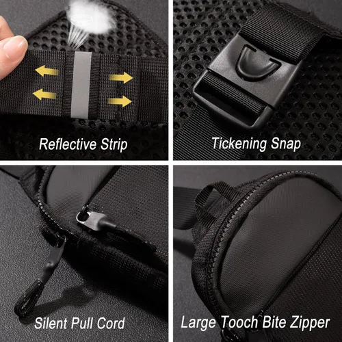 Vista 5 de Mini bolso bandolera para hombres y mujeres, bolso cruzado pequeño impermeable para teléfono, riñoneras, bolsa de bolsillo personal, mochila