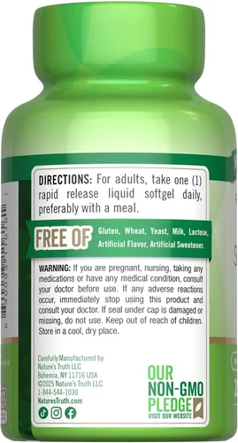 Vista 7 de Nature's Truth - Suplemento de zinc de 50 mg con vitamina C 200 cápsulas blandas líquidas Sin OMG y sin gluten