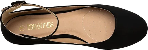 Vista 3 de Dream Pairs Revona - Zapatos planos para mujer, con correa para tobillo y plataforma baja