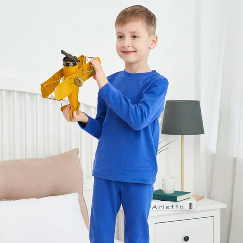 Vista 4 de Conjunto de ropa interior térmica para niños y niñas, pijamas largos para niños, 3-7 años