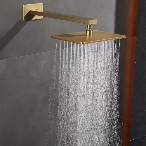 Vista 7 de RANDOM Brazo de ducha dorado cepillado de 16 pulgadas con brida y cinta de teflón, tubo extensor de extensión de acero inoxidable grueso