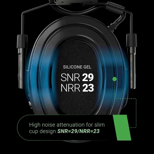 Vista 7 de Sordin Supreme X2 - Protección auditiva electrónica - Modo dual para caza y disparo con NRR 35 / SNR 40 Negro