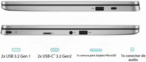 Vista 4 de ASUS ChromeBook/SILVER/14.0 FHD no táctil/N4020/4GB/Intel UMA/64GB/Chrome