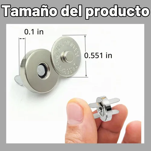 Vista 3 de 100 juegos de botones de cierre magnético, perfectos para bolsas y prendas, 14mm