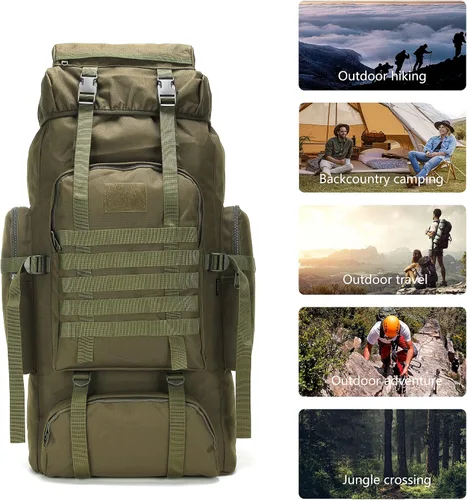 Vista 6 de King'sGuard 70L Camping Hiking Backpack for Men Women Large Military Tactical Backpack Molle Rucksack Backpack for Outdoor