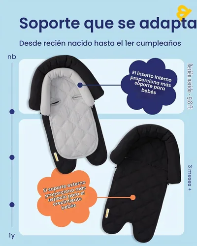 Vista 4 de Travel Bug GoldBug - Soporte de cabeza para asiento de coche 2 en 1, color negro
