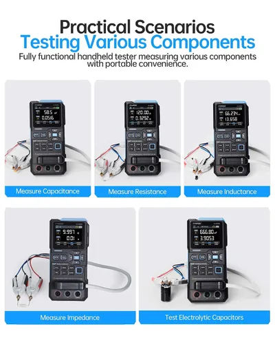 Vista 8 de FNIRSI LC1020E 100kHz LCR Meter, 19,999 Counts Resistor Inductor Capacitor Tester, Auto Component Detect, Measures ESR/Q/D/θ/X, 2.8” Color TFT, Dual