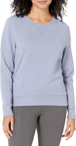 Vista 5 de Amazon Essentials Sudadera de forro polar con cuello redondo y manga larga para mujer Rayas horizontales blanco marino