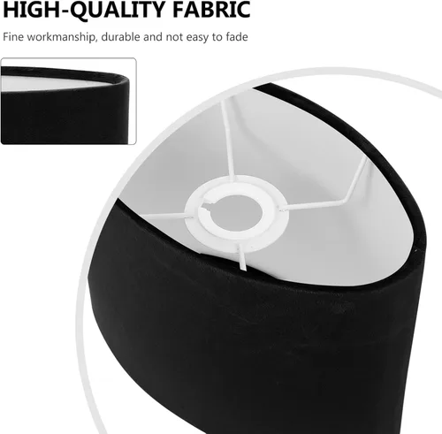 Vista 4 de Beaupretty Pantalla ovalada de tela para lámpara E27, cubierta de repuesto para lámpara de mesa, protector de luz de lámpara de pie