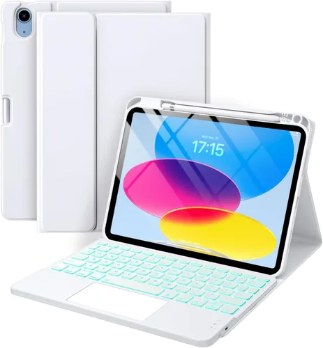 Vista 14 de Harvopu Funda compatible con iPad de 11ª y 10ª generación con teclado, funda tipo folio con soporte para Pencil, trackpad multitáctil