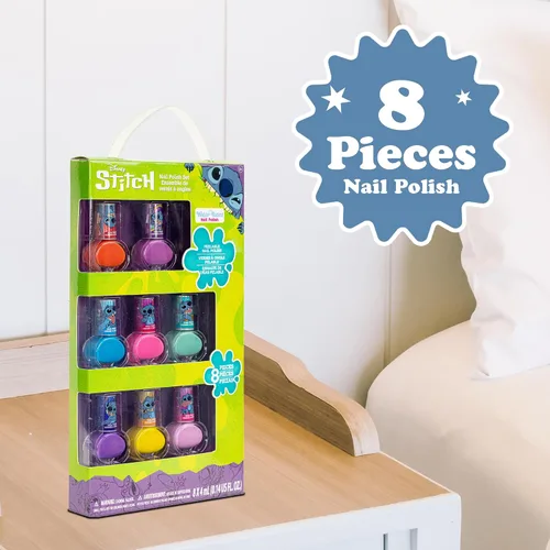 Vista 3 de Disney Stitch - Esmalte de uñas no tóxico, a base de agua, seguro, de secado rápido, juego de regalo para niños y adolescentes, colores brillantes