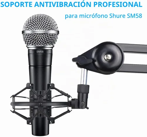 Vista 2 de SUNMON SM58 Soporte de montaje de choque para micrófono para reducir la vibración y el ruido, adecuado para Shure SM58-LC, SM58-CN Micrófono vocal