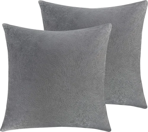 Vista 31 de NTBAY Fundas de almohada de terciopelo con cremallera, paquete de 2 fundas de almohada de viaje de franela de lujo, 13 x 18 pulgadas, color negro