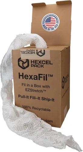 Vista 8 de IDL Packaging HexaFil Papel de embalaje de panal de abeja kraft 15" x 10080" (3048m) en caja autodispensada - Relleno de caja acolchado patentado