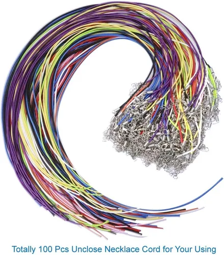 Vista 2 de Selizo 100 cuerdas para collar con cierre a granel para hacer joyas y pulseras, multicolor
