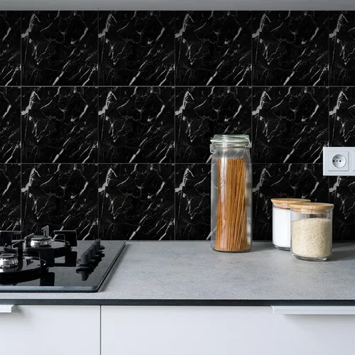 Vista 24 de 12 calcomanías de vinilo esmerilado para transferencia de salpicaduras en muro, autoadhesivas para suelo de cocina y baño, oro imperial, 6 x 6