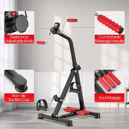 Vista 4 de Ejercitador de pedal de rodilla ajustable para personas mayores, equipo de terapia de accidentes cerebrovasculares para adultos, equipo portátil