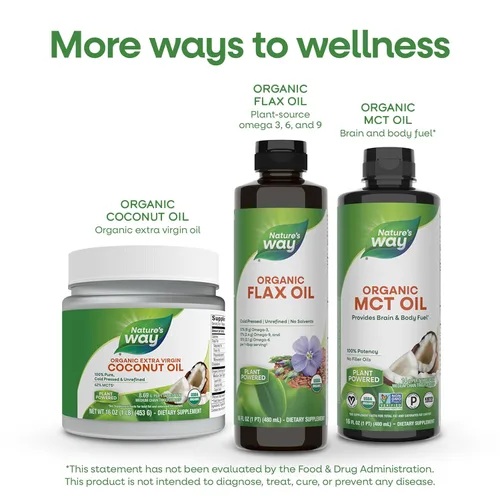 Vista 8 de Nature's Way Aceite de lino orgánico premium, 16 onzas líquidas Aceite de semilla de lino sin sabor con omega-3 ALA, suplemento de aceite de lino